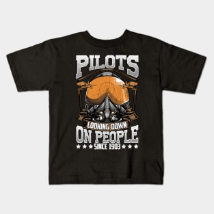 Funny Pilots Looking Down On People Since 1903 Pun Kids T-Shirt